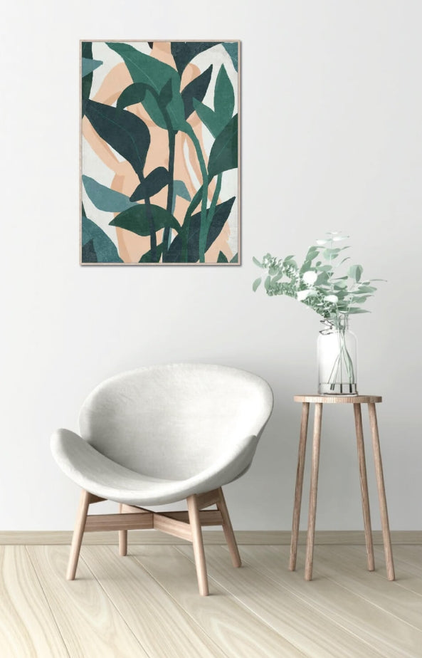 PRINT FRONDESCENCE LEAF PART 2 PAINTED 62X92CM