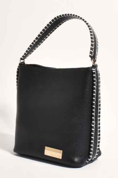 STEVIE BLANKET STITCH BUCKET BAG [CL:CHARCOAL]