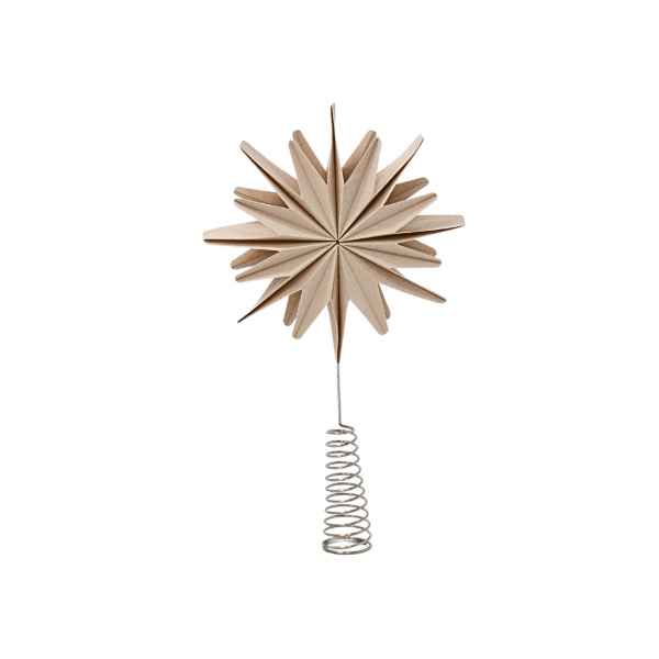 TREE TOPPER STAR FLAKSEED 35CM W/ METAL COIL